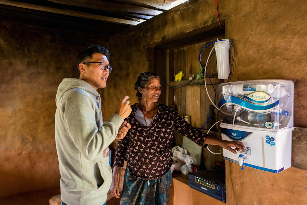 Gewang Dorji bei der Projektarbeit